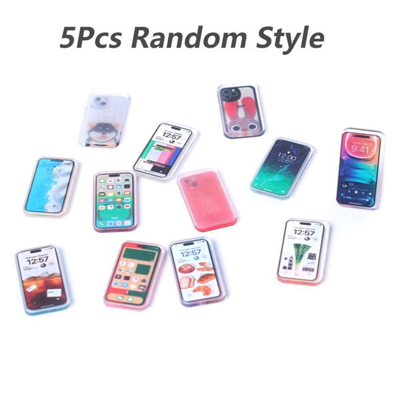 Phone Accessories For Kids - 【M】5Pcs Random Dollhouse Miniature Mobile Phone