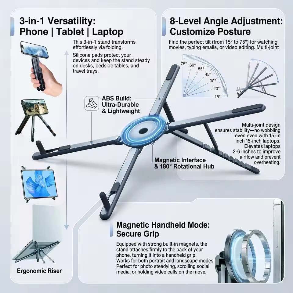 Portable Magnetic Phone Holder - огляд і ціна Selfie Stick Tripod
