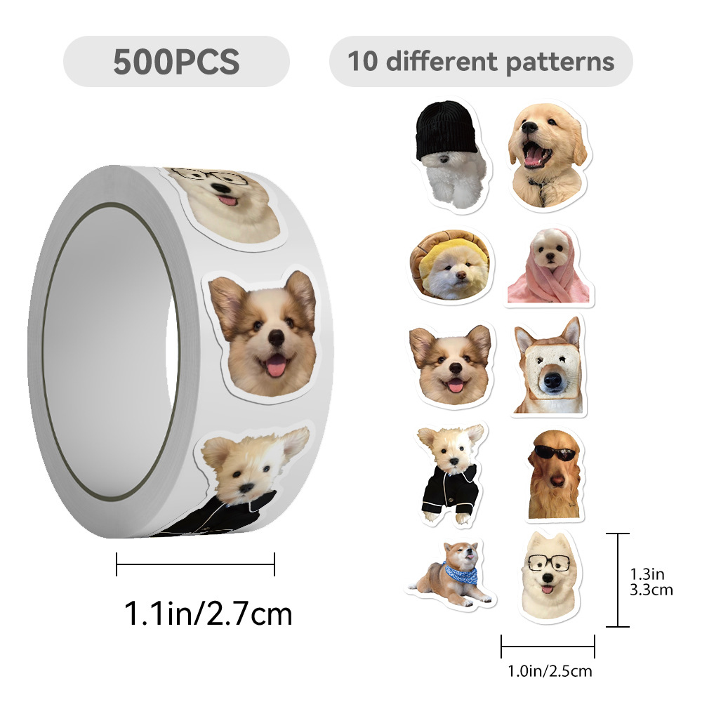 500pcs/roll Funny Cartoon Dog  - огляд і ціна Phone Accessories For Kids