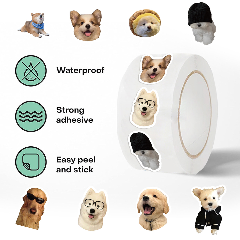 500pcs/roll Funny Cartoon Dog  - огляд і ціна Phone Accessories For Kids