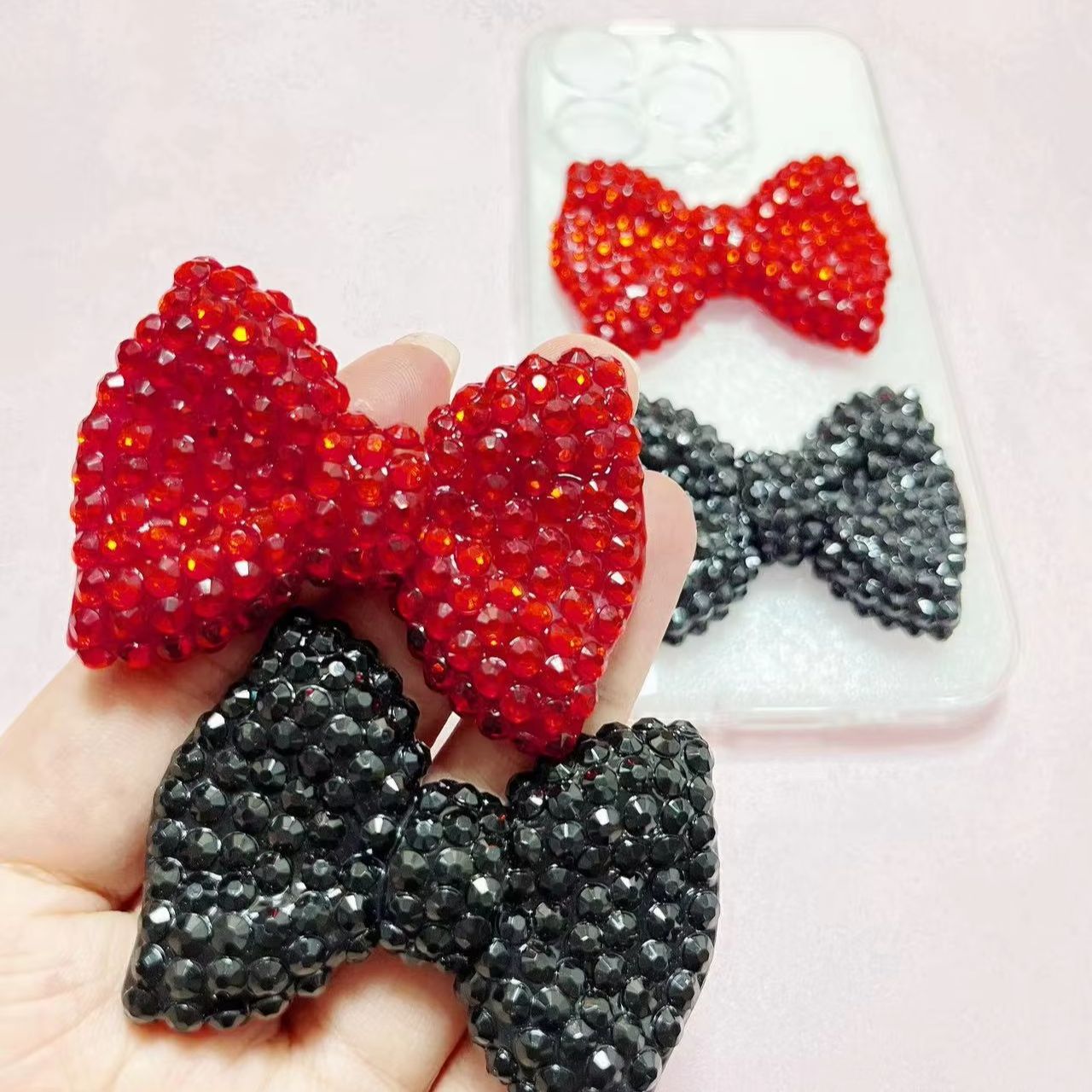 1Pcs Y2K Kawaii Bling Pink Bow - огляд і ціна Phone Accessories Logo Design